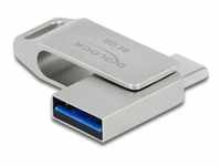DeLOCK USB 3.2 Gen 1 USB-C + Typ-A Speicherstick 64 GB - Metallgehäuse, silber