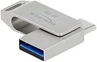 Delock 54074 USB 3.2 Gen 1 USB-C&trade; + Typ-A Speicherstick 32 GB - Metallgeh&auml;use