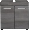 trendteam smart living - Runner - Badschrank - Grau - Waschbeckenunterschrank mit 2