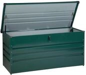Beliani Gro&szlig;e Metall-Gartentruhe 400 l dunkelgr&uuml;n Kissenbox Auflagenbox f&uuml;r die