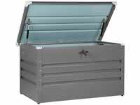 Metall-Gartentruhe 300 l grau Kissenbox Auflagenbox für die Terrasse...