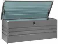 Große Metall-Gartentruhe 600 l grau Kissenbox Auflagenbox für die Terrasse