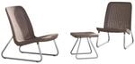 Keter 17197637 Lounge Set Rio, Rattanoptik, Kunststoff, Braun, 77.5 x 76 x 54 cm