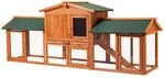 Wiltec XXL Hasenstall 2110 x 530 x 835 mm mit Freilaufgehege und erh&ouml;htem
