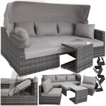 tectake&reg; Rattan Sonneninsel Sitzgruppe, Alu Lounge M&ouml;bel Set inkl. Sofa mit