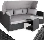 tectake&reg; Rattan Sonneninsel Sitzgruppe, Alu Lounge M&ouml;bel Set inkl. Sofa mit