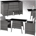 tectake&reg; Poly Rattan Sitzgruppe f&uuml;r 2 Personen, Outdoor M&ouml;bel platzsparend
