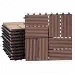 Mendler WPC Bodenfliese Rhone Vierecke- Premium Coffee | Holzoptik Balkon/Terrasse,
