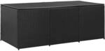 Bo&icirc;te de rangement de jardin R&eacute;sine tress&eacute;e 180x90x75 cm Noir