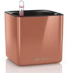 LECHUZA Cube Glossy 14 hochwertiger Pflanzw&uuml;rfel mit Stick -Bew&auml;sserungssystem,