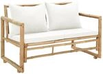 vidaXL 2-Sitzer Gartensofa mit Polstern Bambus