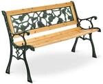 Juskys Gartenbank Venezia - 2-Sitzer Holzbank mit Armlehnen & R&uuml;ckenlehne -