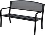 Outsunny Gartenbank Sitzbank 2-Sitzer Stahl B127 x T60 x H87cm Schwarz