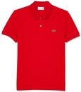Lacoste Herren Polo-Shirt Kurzarm PH4012, M&auml;nner Polo-Hemd,2 Knopf,Slim Fit,Rot,9