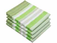 ZOLLNER 4er Set Geschirrtücher, ca. 50x70 cm, Baumwolle, grün gestreift