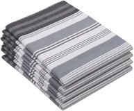 ZOLLNER 4er Set Geschirrt&uuml;cher, ca. 50x70 cm, Baumwolle, grau gestreift