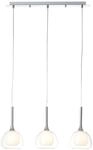 BRILLIANT Lampe Hadan Pendelleuchte 3flg chrom/wei&szlig;-transparent | 3x D45, E14,