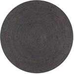 vidaXL Teppich Handgefertigt Jute Rund 120 cm Dunkelgrau