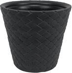 Massive anthrazit Blumentopf Matuba Kunststoff Rattan Stil Pflanzgef&auml;&szlig; 49 cm