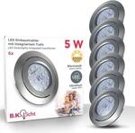 B.K.Licht - 6er Set LED Einbaustrahler 230V 4,8W ultraflach schwenkbar, 68mm