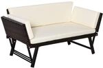 Outsunny Polyrattan Gartensofa 2 Sitzer Gartenm&ouml;bel Loungesofa Gartenbank