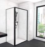Marwell Factory Duschkabine 120x80x200 cm Dusche Fronteinstieg mit matt schwarzen