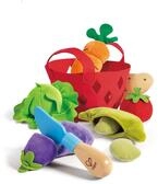 Hape Gem&uuml;sek&ouml;rbchen &ndash; 8-teiliges Spiellebensmittel-Set aus Stoff, inkl. Messer,