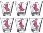 Leonardo Bambini Trink-Glas 6er Set, Kinder-Becher aus Glas mit Tier-Motiv