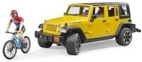 bruder 02543 - Jeep Wrangler Rubicon Unlimited mit Mountainbike & Radfahrer-...