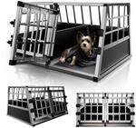 Juskys Alu Hundetransportbox L-X - 89x70x51 cm - Auto Hundebox robust & pflegeleicht