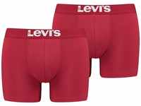 Levi's Herren Solid Basic Boxers Boxer-Shorts, Chili Pepper, S (2er Pack)