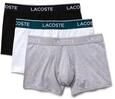 Lacoste Herren 5H3389 Boxershorts, Noir/Blanc-Argent Chine, XL (3er Pack)