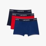 Lacoste Herren 5H3389 Boxershorts, Marine/Rouge-Methylene, L (3er Pack)
