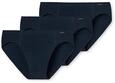 Schiesser Herren 3 Pack Slips mit weichem Bund - Essentials Blau (Dunkel Blau 803)