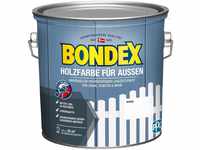 Bondex Holzfarbe für Außen, 2,5 L, Weiß, für ca. 25 m², Wetter- &...