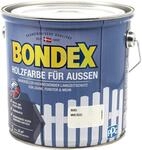 Bondex Holzfarbe f&uuml;r Au&szlig;en, 2,5 L, Wei&szlig;, f&uuml;r ca. 25 m&sup2;, Wetter- & UV-best&auml;ndig,