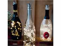 hellum LED Flaschen Lichterkette mit Timer, 40 Lichter Korken für Flaschen, 2x...