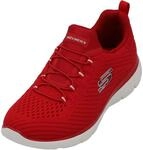 Skechers Damen Summits Fast Attraction Trainers, Red Mesh / White Trim, 38 EU