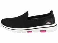 Skechers Damen Go Walk 5 Sneaker, Black Textile Hot Pink Trim, 36.5 EU