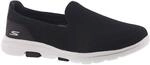 Skechers Damen Go Walk 5 sneakers, Black Textile White Trim, 38 EU