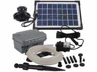 Agora-Tec® at-Solar Bachlaufpumpen - Set 3.5W-BLH mit Akku und 3- Fach LED Ring