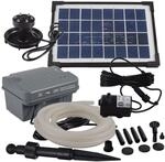 Agora-Tec&reg; Solar Bachlaufpumpe Set 3,5W Blei-Gel-Akku & 3-Fach LED Ring