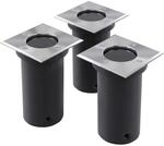 vidaXL Outdoor Bodenleuchten 3 Stk. Quadratisch