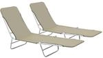 vidaXL 2X Sonnenliege Klappbar Taupe Gartenliege Liegestuhl Relaxliege Liege