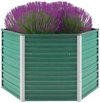 vidaXL Hochbeet Verzinkter Stahl 129x129x77cm Gr&uuml;n Gartenbeet Fr&uuml;hbeet Garten