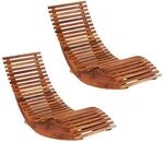 vidaXL 2X Akazienholz Sonnenliege Gartenliege Liegestuhl Holzliege Saunaliege