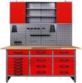 Ondis24 Werkstatteinrichtung 160cm, Werkstatt - Werkbank, H&auml;ngeschrank, Euro -