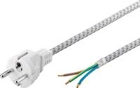 Goobay 50504 Schutzkontaktkabel hitzbest&auml;ndig zum Konfektionieren, 3 m, Wei&szlig;-Silber