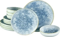 CreaTable Uno - Tellerset 12-tlg; hellblau meliert