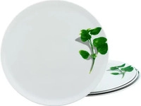 CreaTable Kr&auml;uter Basilikum - 4-er Pizzateller 33 cm; 33x2 cm (&Oslash;xH); wei&szlig;; rund; 4